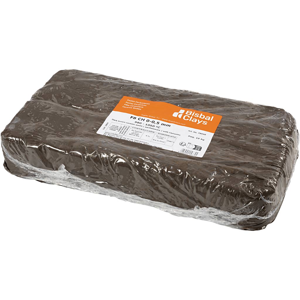 Argile chamottée, marron foncé, 10 kg 1 boîte