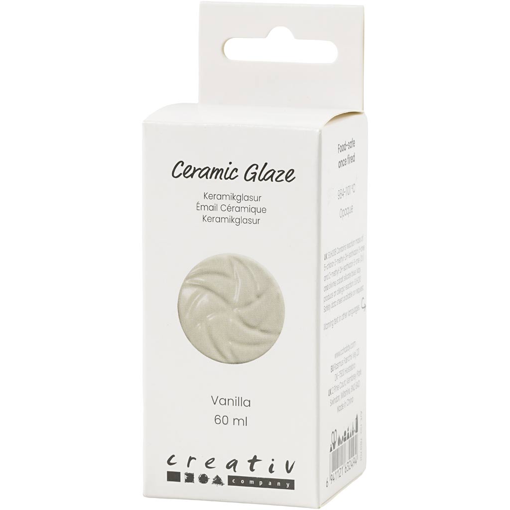 Glaçage céramique Creativ company, 984-1101 °c, opaque, vanille, 60 ml 1 flacon