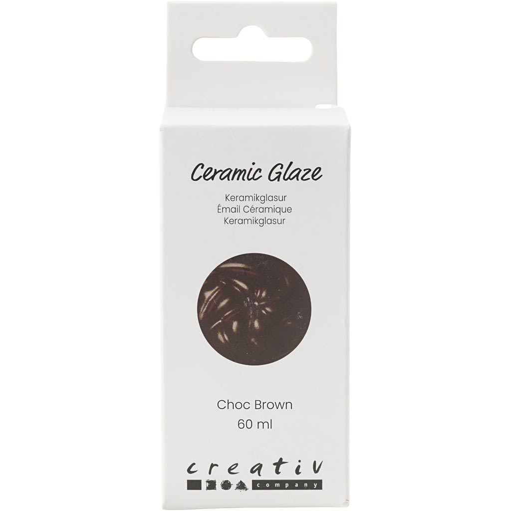 Glaçage céramique Creativ company, 984-1101 °c, opaque, marron chocolat, 60 ml 1 flacon