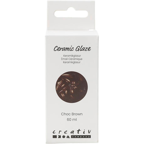 Glaçage céramique Creativ company, 984-1101 °c, opaque, marron chocolat, 60 ml 1 flacon