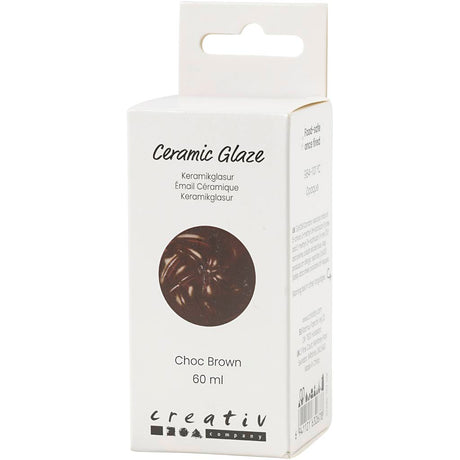 Glaçage céramique Creativ company, 984-1101 °c, opaque, marron chocolat, 60 ml 1 flacon