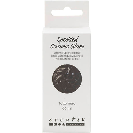 Creativ company vernis céramique moucheté, 999-1060 °c, opaque, tutto nero, 60 ml 1 flacon