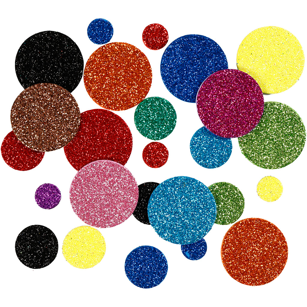 Creativ company formes en mousse cercles pailletés, 150 pcs.