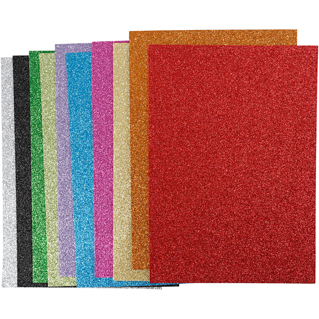 Société créative https : www.cchobby.nl paillettes-foam-vellen-a4-vel-210x297-mm-thickness-2-mm-glitter-diverse-colours-10-miscellaneous-vellen-1-doos