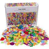 Creativ company Autocollants en mousse, émojis, formes géométriques, lettres et chiffres, autocollants, taille 10-40 mm, env. 2460 div, différentes couleurs, 2640 pièces 1 boîte