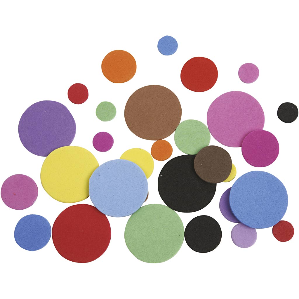 Cercles en mousse eva Creativ company, d 12+20+32 mm, différentes couleurs, 2120 div 1 boîte