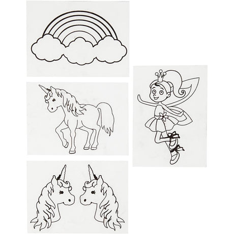 Société créative https : www.ccobby.nl feuilles-rétractable-foil-avec-motifs-unicorn-sheet-10-5x14-5-cm-thickness-0-3-mm-matt-transparent-4-sheet-1-box