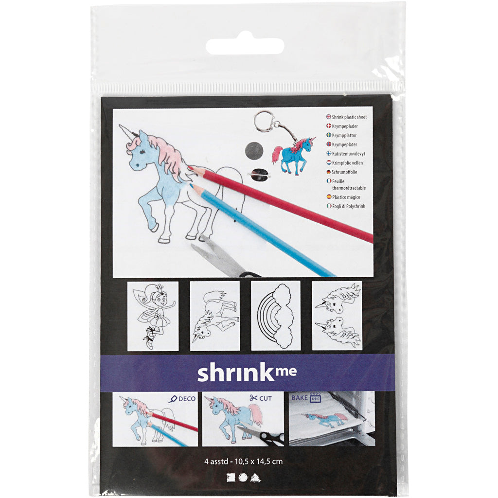 Société créative https : www.ccobby.nl feuilles-rétractable-foil-avec-motifs-unicorn-sheet-10-5x14-5-cm-thickness-0-3-mm-matt-transparent-4-sheet-1-box