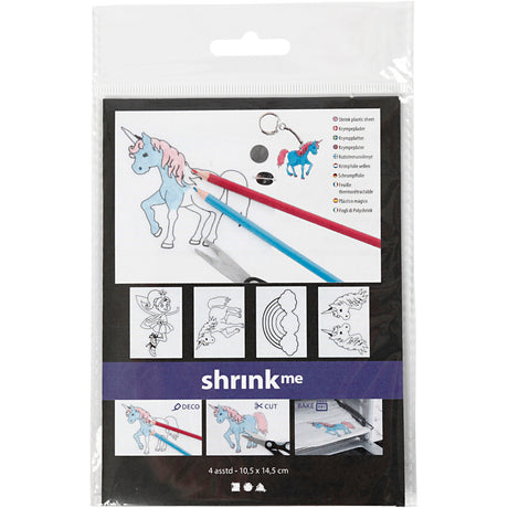 Société créative https : www.ccobby.nl feuilles-rétractable-foil-avec-motifs-unicorn-sheet-10-5x14-5-cm-thickness-0-3-mm-matt-transparent-4-sheet-1-box