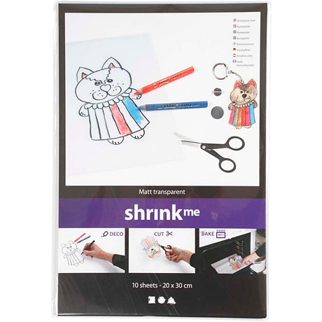 Film rétractable - transparent mat, 10 feuilles