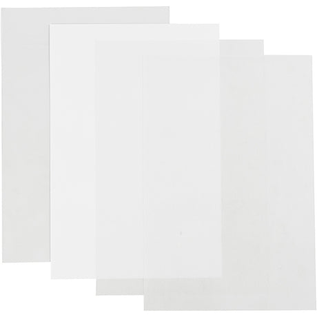 Société créative https : www.ccobby.nl feuilles-rétractable-foil-sheet-20x30-cm-thickness-0-3-mm-transparent-gloss-matt-transparent-matt-white-4-sheet-1-box