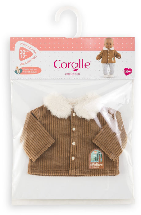 Veste de poupée Corolle velours petit explorateur 30cm polaire marron.