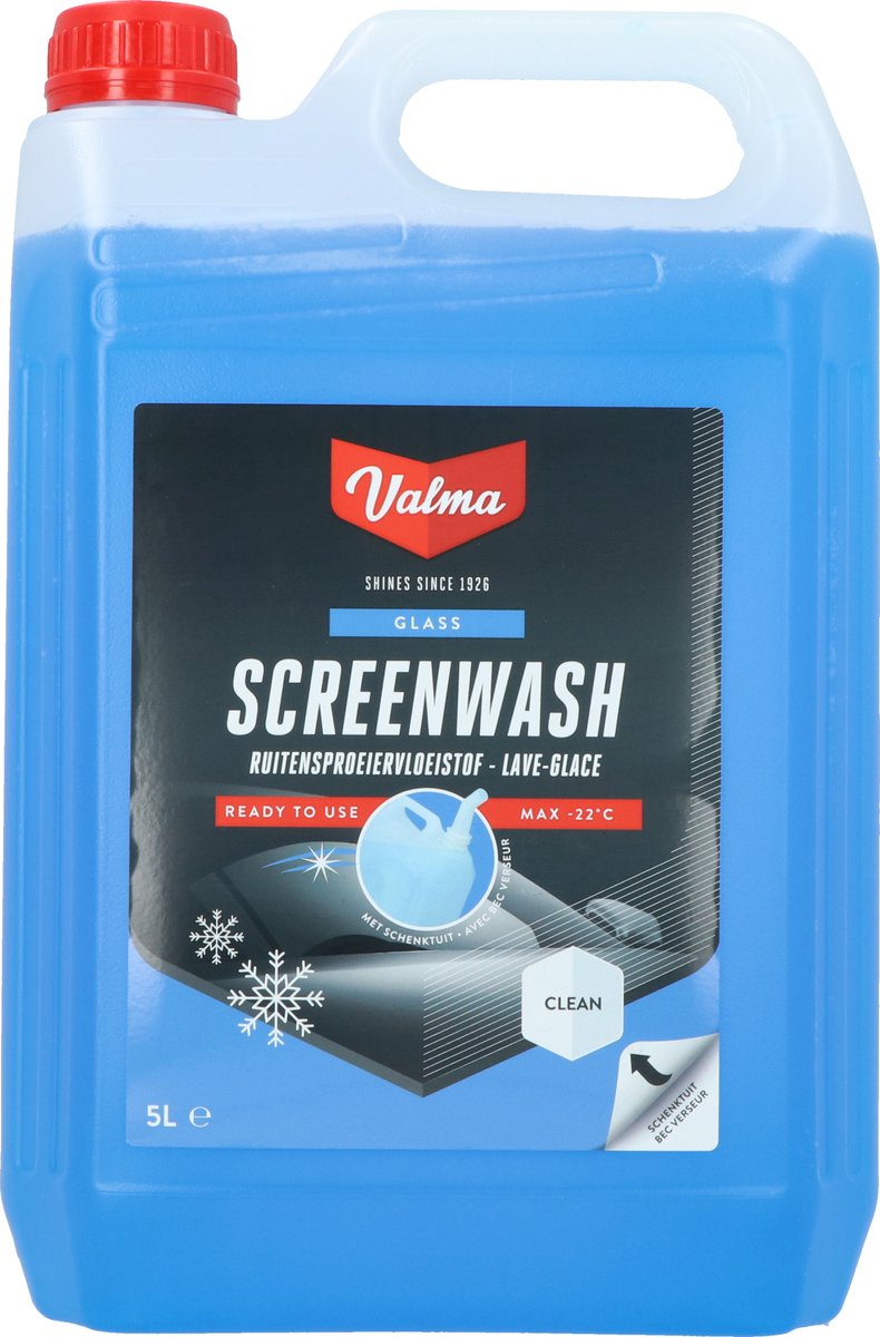 Antigel liquide lave-glace Valma WK05S - prêt à l'emploi - protection jusqu'à -20°C - protège contre le regel - élimine les insectes et les dépôts - 5 litres