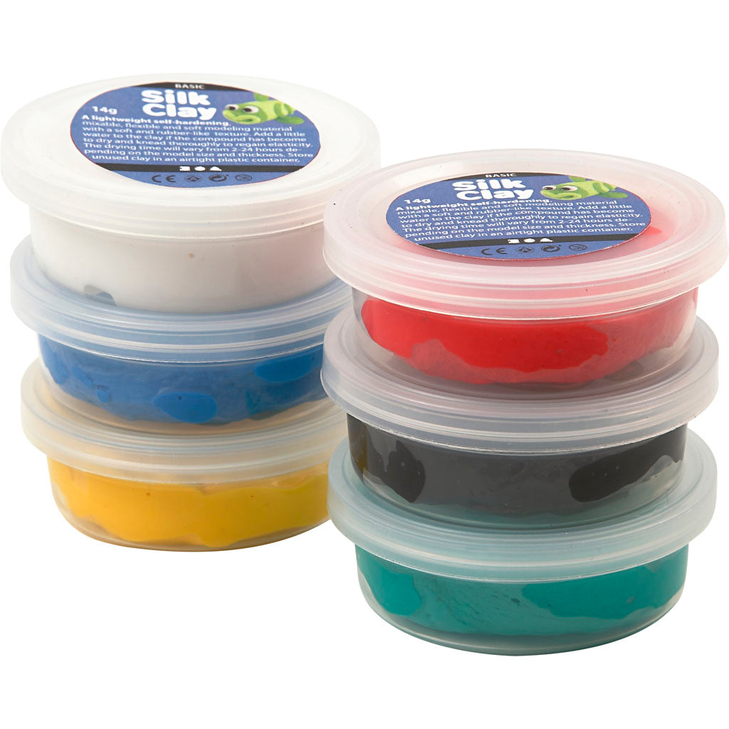 Couleurs standard en argile en soie, 6x14gr.