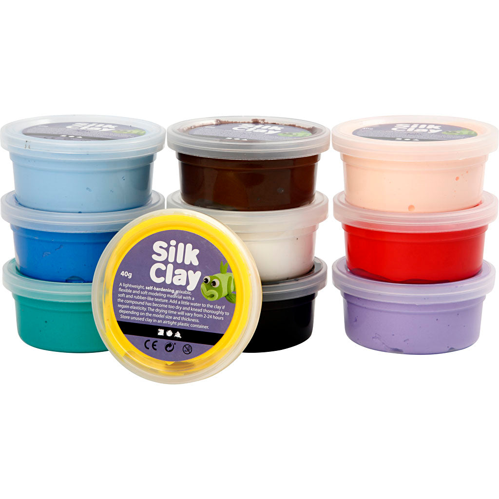 Argile de soie - Couleurs de base, 10x40gr.