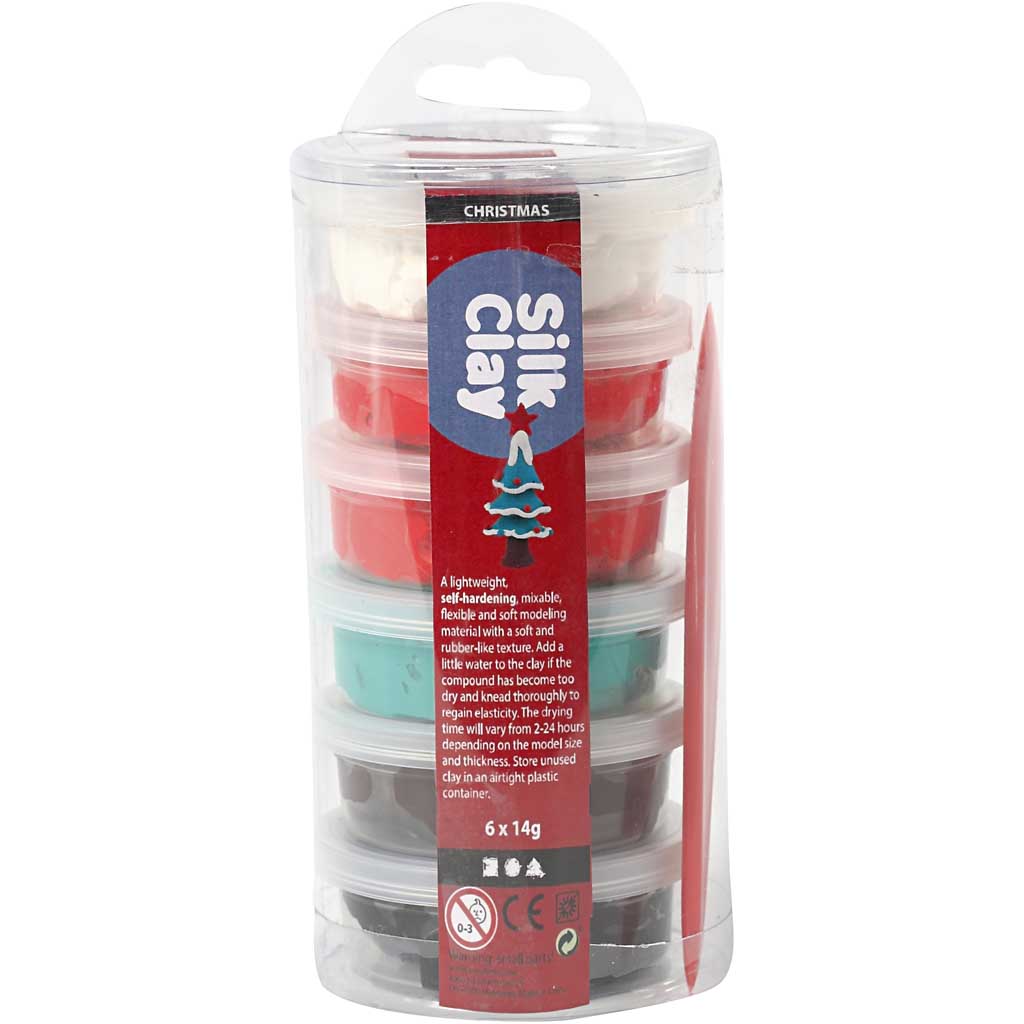 Silk Clay ®, peinture de Noël, 6x14 gr 1 boîte
