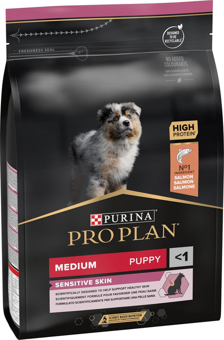 Pro plan chiot peau moyennement sensible - nourriture sèche pour chien - saumon - 3 kg