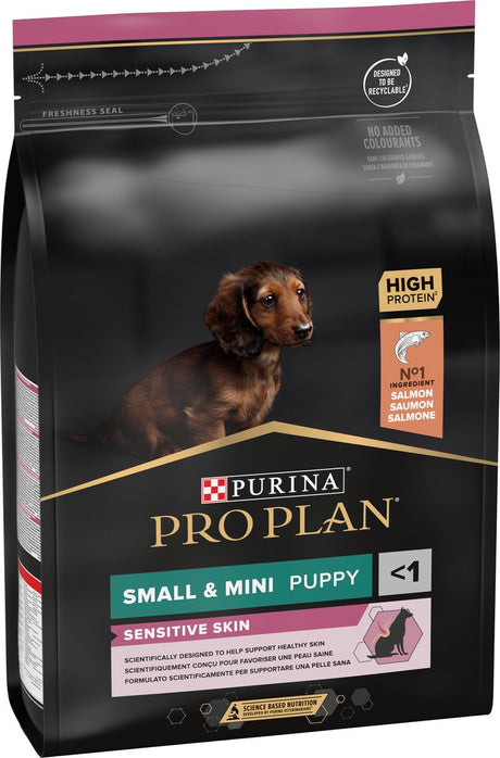 Pro plan chien chiot petite mini race peau sensible - nourriture pour chien - saumon 3 kg