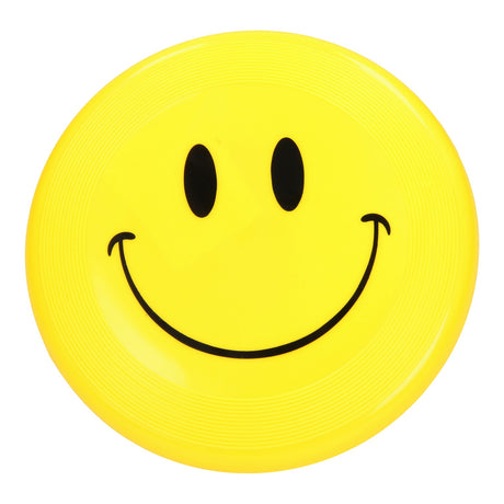 Visage souriant au frisbee