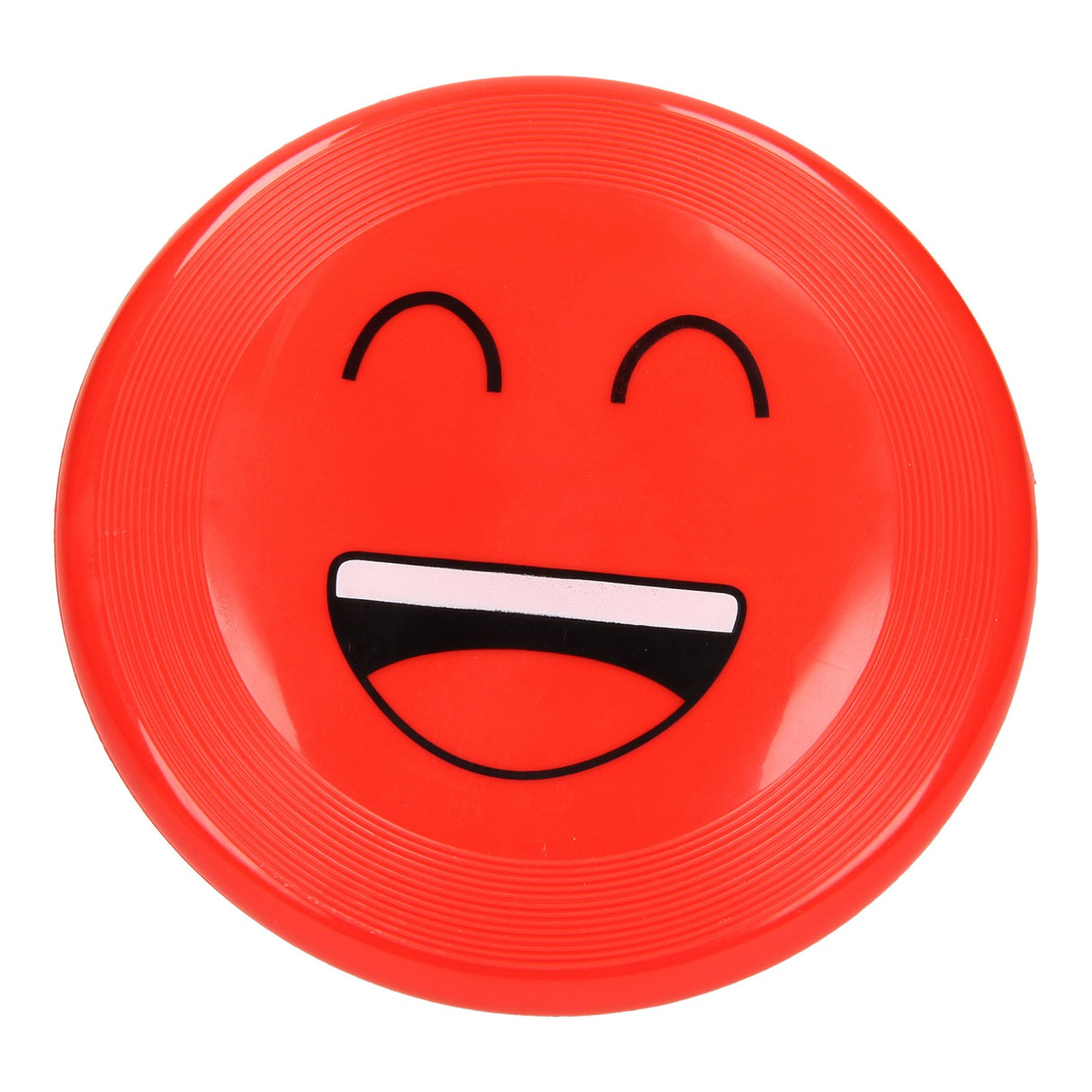Visage souriant au frisbee