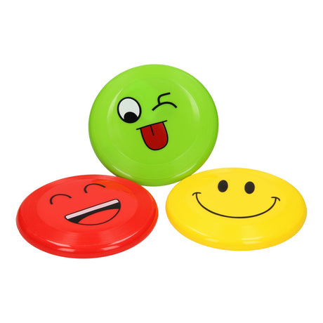 Visage souriant au frisbee