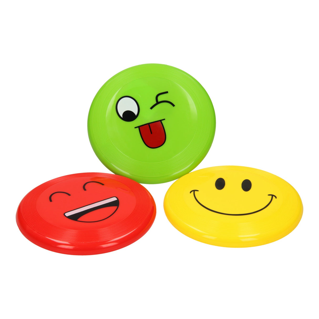 Visage souriant au frisbee