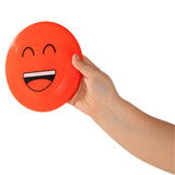 Visage souriant au frisbee