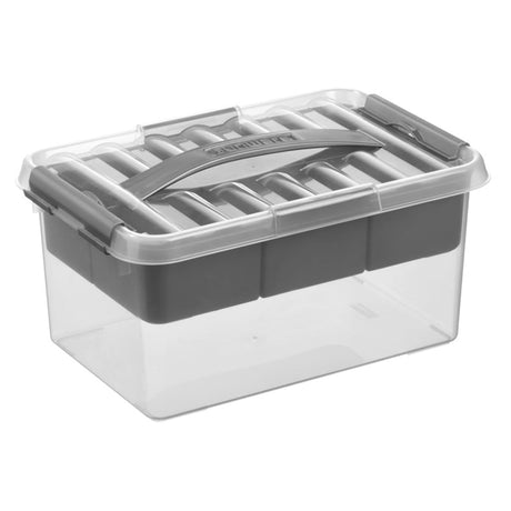 Boîte de rangement Sunware q-line 6l avec insert - 30x20x14,5 cm - transparente