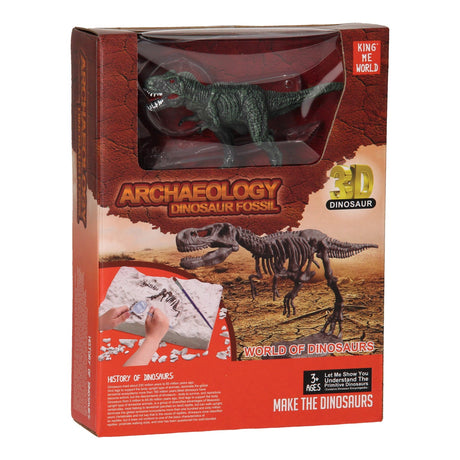 Squelette de dinosaure mangeant - rouge