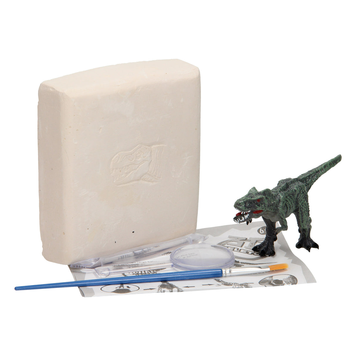 Squelette de dinosaure mangeant - rouge