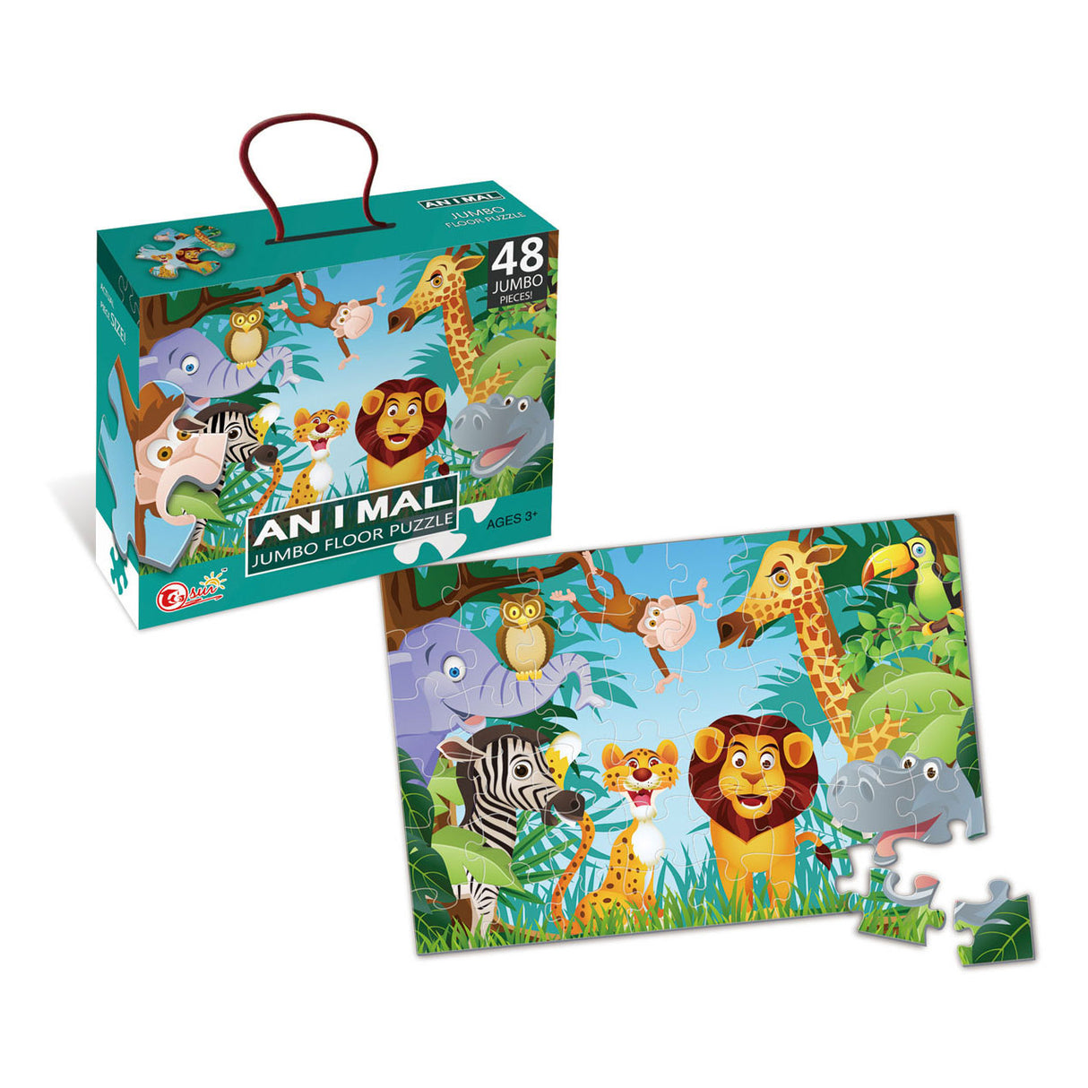 Safari puzzle pour enfants. 48 pièces.