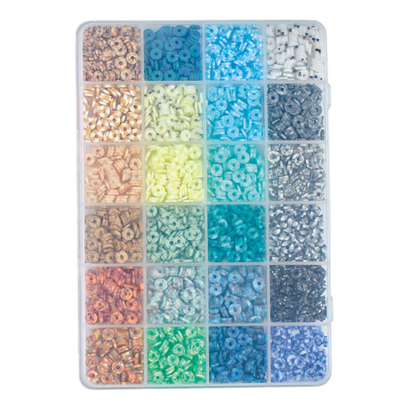 Jouets Lobbes, par exemple des perles en polymère dans les tons bleu-vert