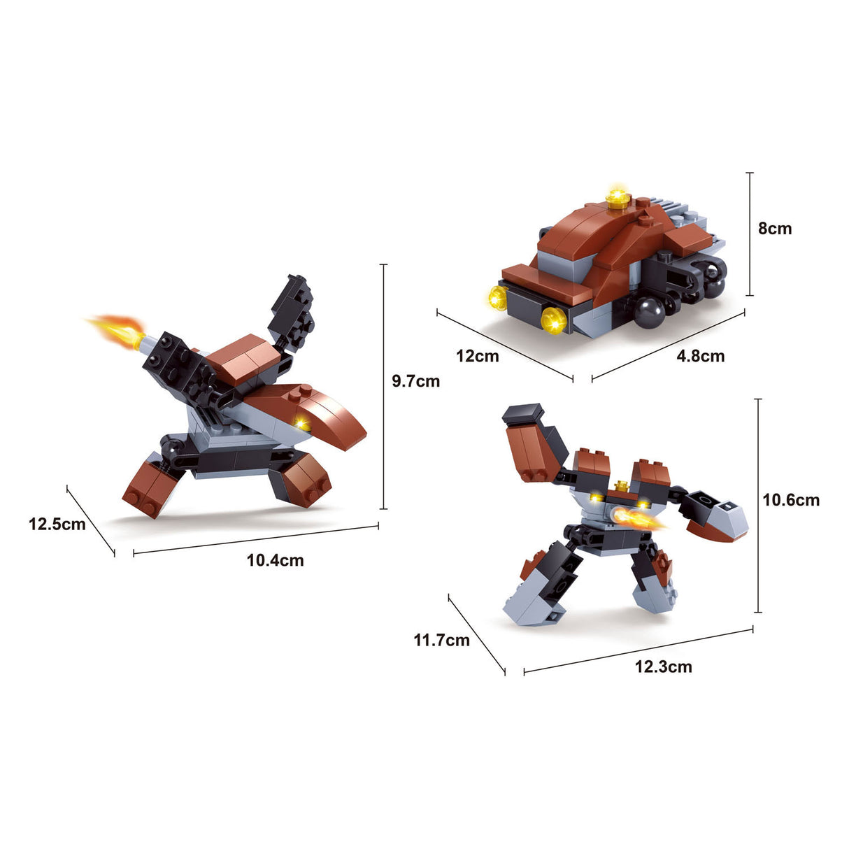 Jeu de construction de blocs de construction de robots Titans 3-en-1