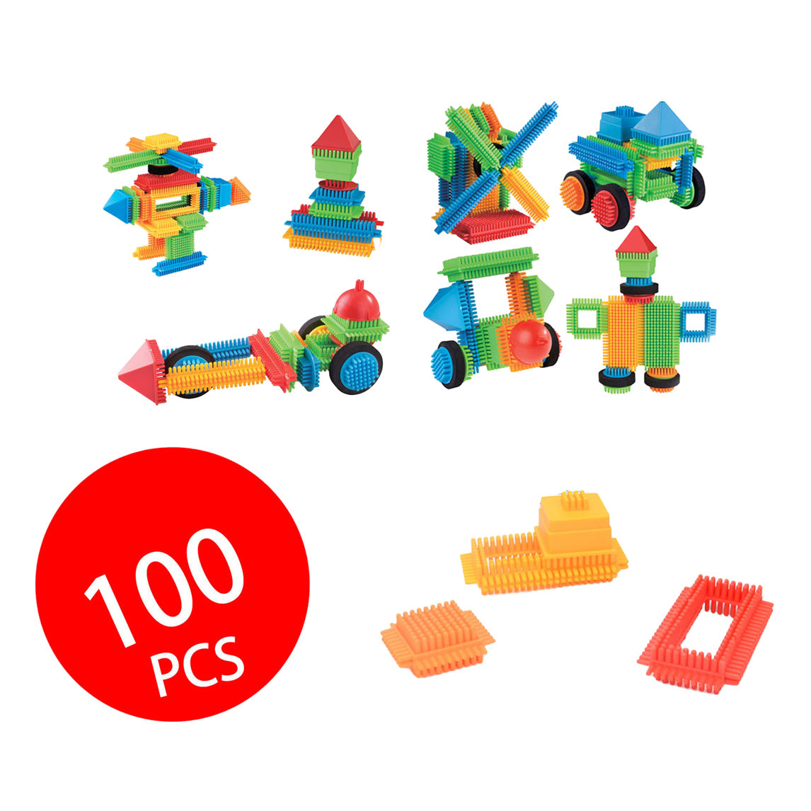 Blocs de construction en poils Bloko dans une boîte de rangement, 100 pcs.