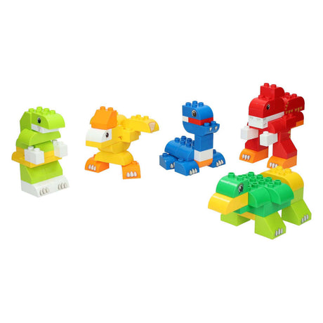 Jeu de construction dinosaure Lobbes dans une boîte de rangement - 84 pièces.
