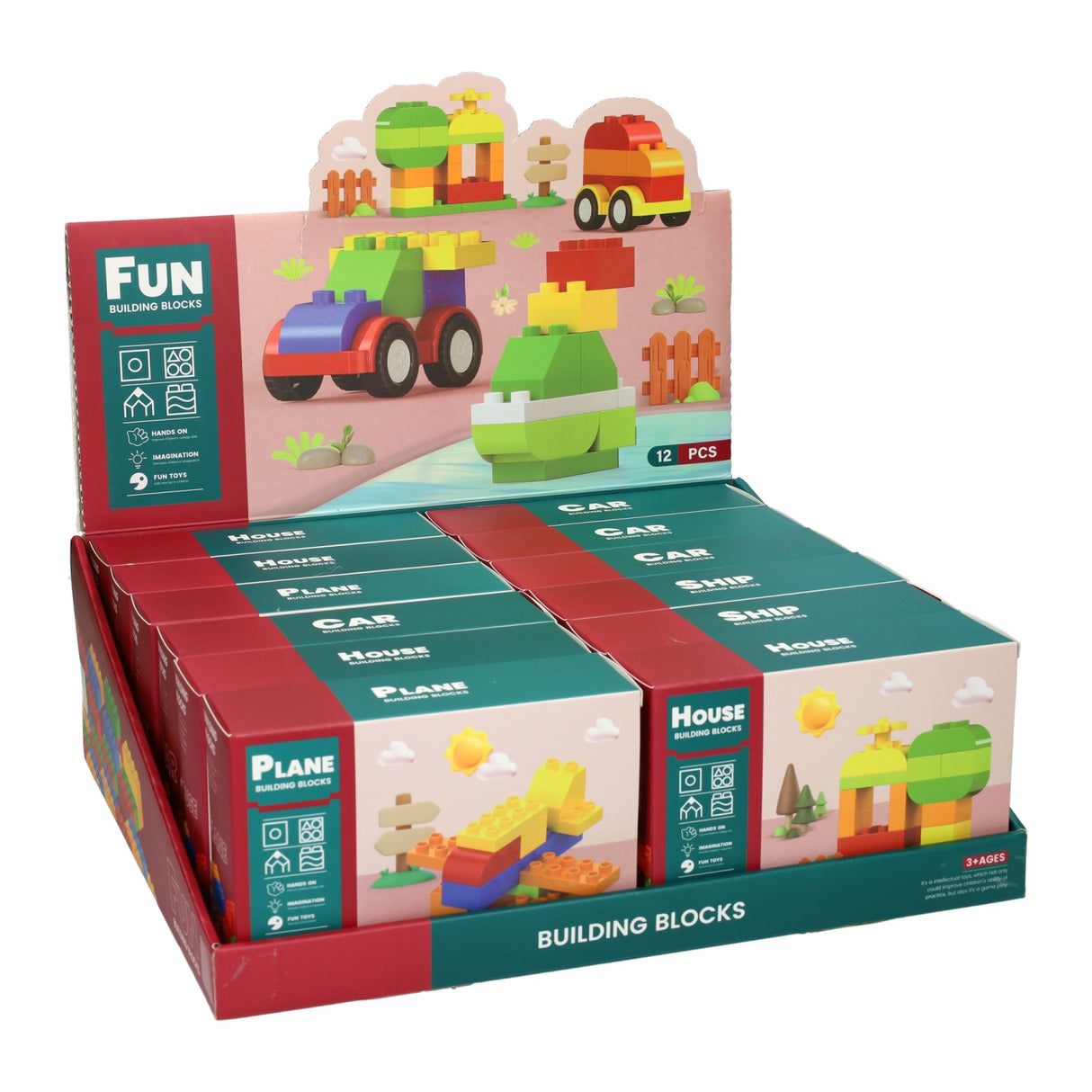 Jeu de construction petits blocs - 12 pcs.