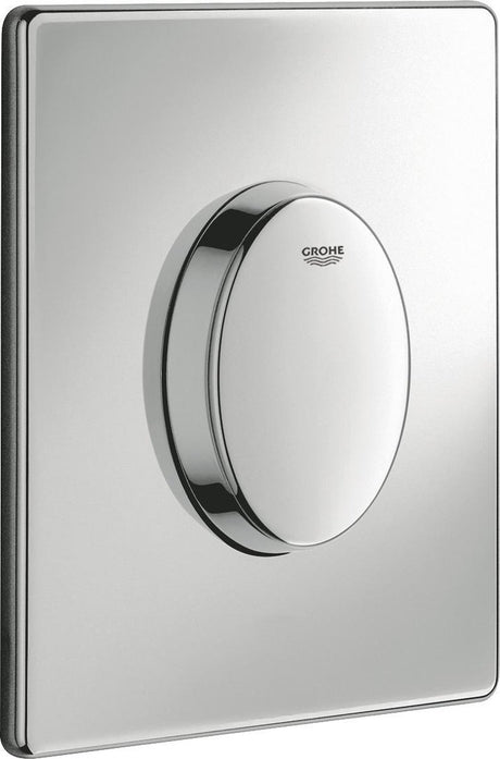 Plaque d'actionnement pour toilettes Grohe Skate Air, chasse d'eau simple verticale chromée