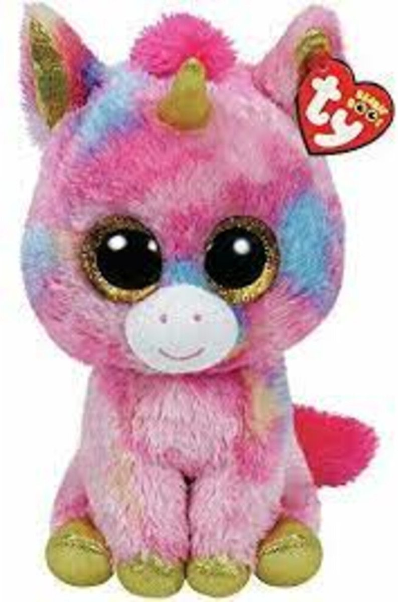 Ty beanie boo ty beanie peluche licorne - fantasia - rose - 24 cm - peluche - peluche licorne