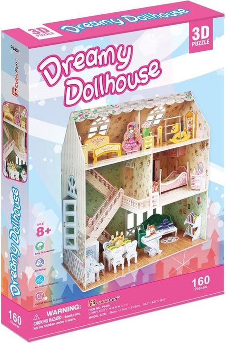 Puzzle 3D amusant et cubique, maison de poupée rêveuse - 160 pièces - jouets.