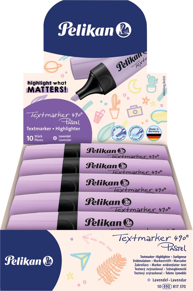 Pelikan marqueur de texte 490 - surligneur - violet pastel - 10 pièces