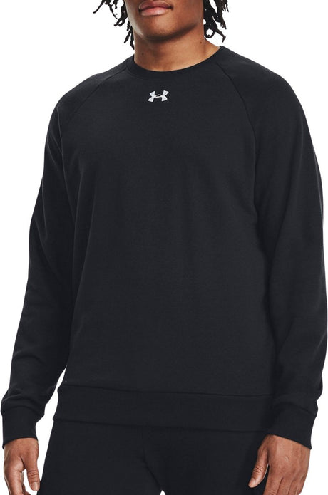 Maillot de sport Under Armour UA Rival Fleece Crew-BLK pour hommes - Noir - Blanc