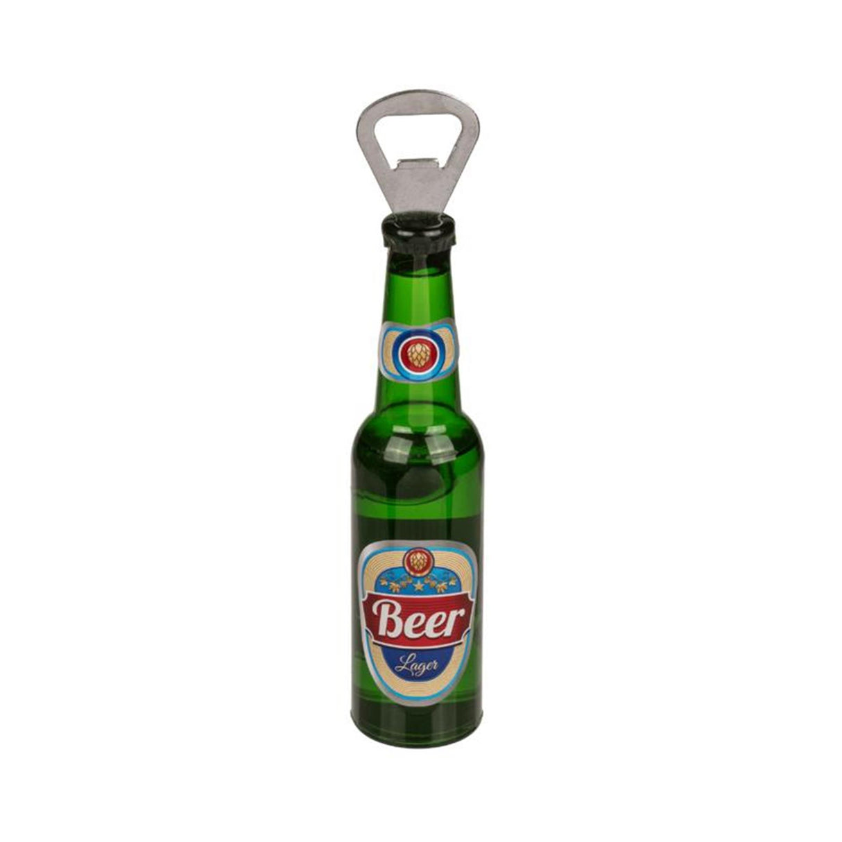 Hors du décapsuleur bleu bouteille de bière avec aimant env. 21 cm