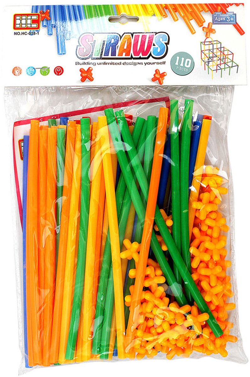 Jouets Lobbes, par exemple Jeu de construction de tiges de construction Lobbes Jouets colorés de 110 pièces.