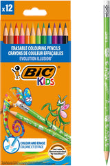 Crayons de couleur effaçables Bic Kids Evolution, 12 pcs.