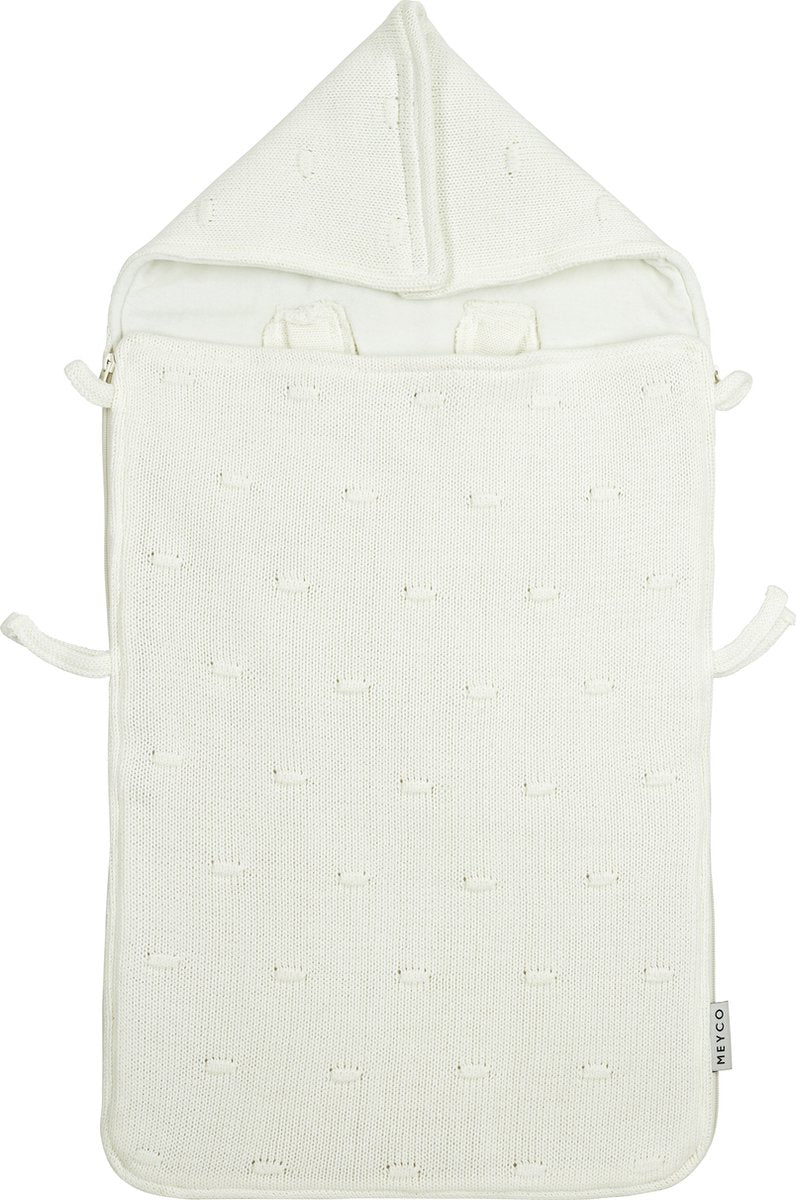 Chancelière bébé noeuds Meyco - blanc cassé - 40x82cm