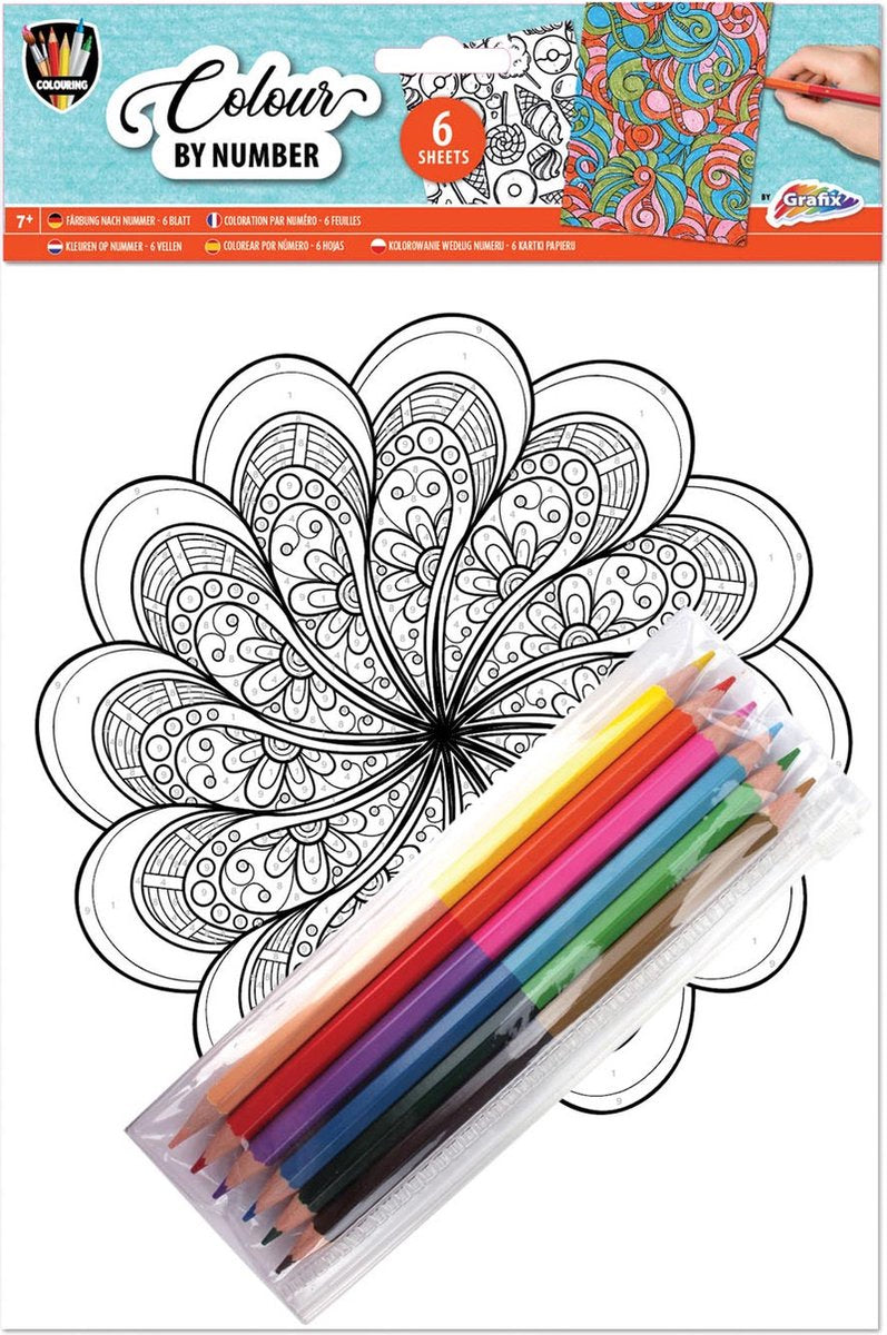 Coloriage par numéro A4 - Mandala