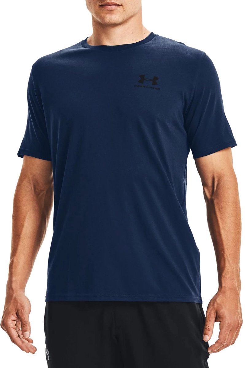Under Armour UA M Sportstyle LC SS-Blu Chemise de sport pour hommes - Academy - Noir