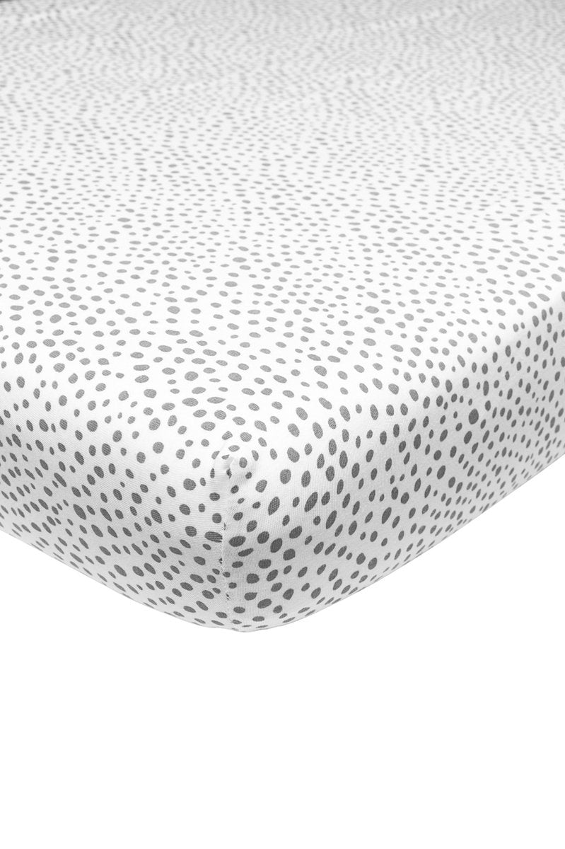 Meyco baby cheetah fitted crib sheet - gray - 40x80 90cm