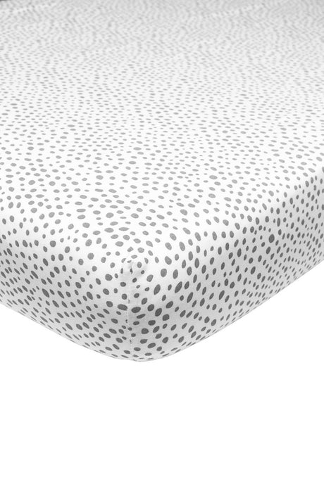 Meyco baby cheetah fitted crib sheet - gray - 40x80 90cm