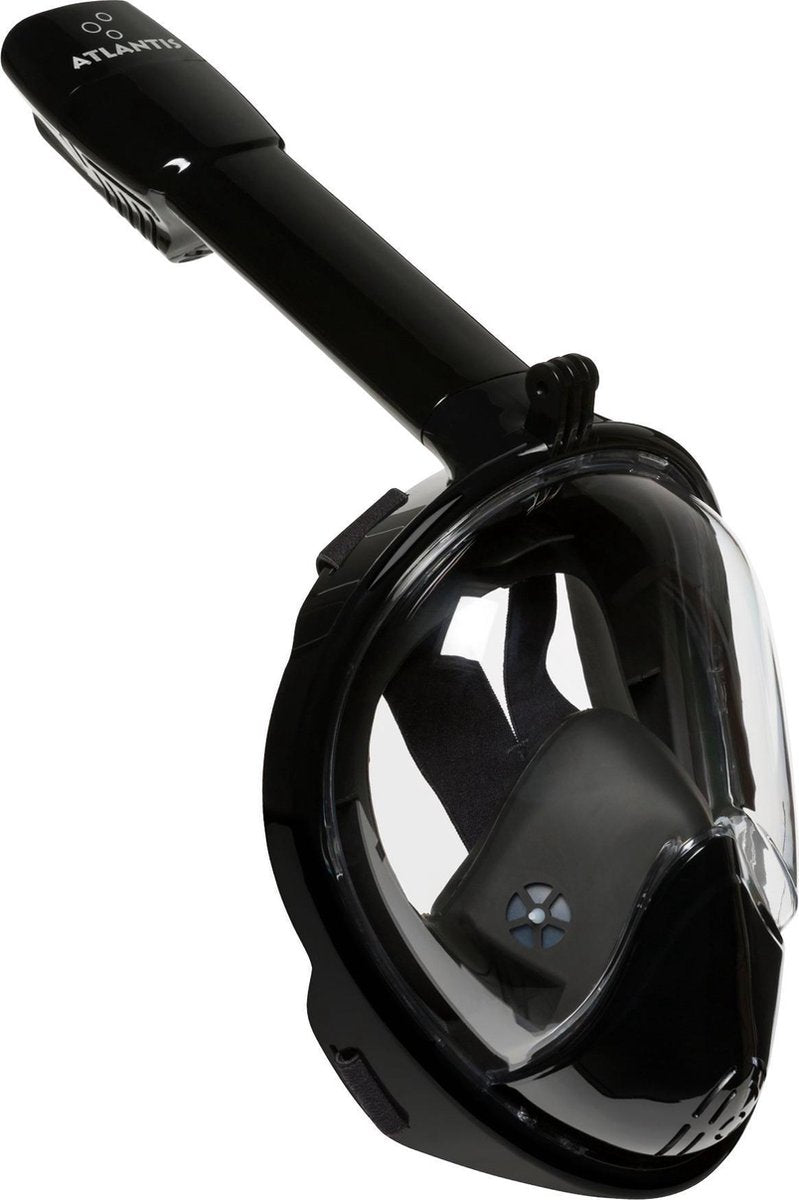 Masque de plongée Atlantis 2.0 - lunettes de plongée - tuba - ensemble de tuba - masque complet - adultes - noir - s m